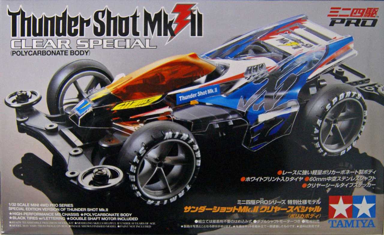1/32 Mini 4WD PRO Thunder Shot Mk.II Clear Special Polycarbo Body By Tamiya - Image 2