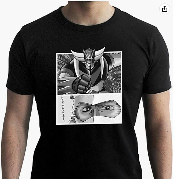 ABYstyle Grendizer Herren-T-Shirt Goldorak & Actarus, Schwarz, M