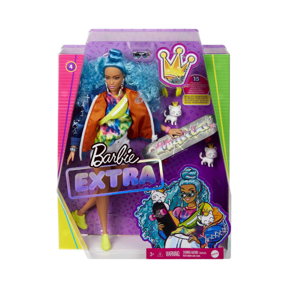 Barbie Extra Doll Blue Curly Hair by Mattel
