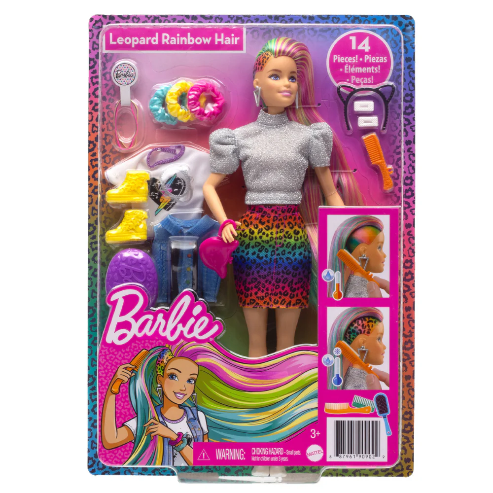 Barbie Leopard Rainbow Hair Feature Doll