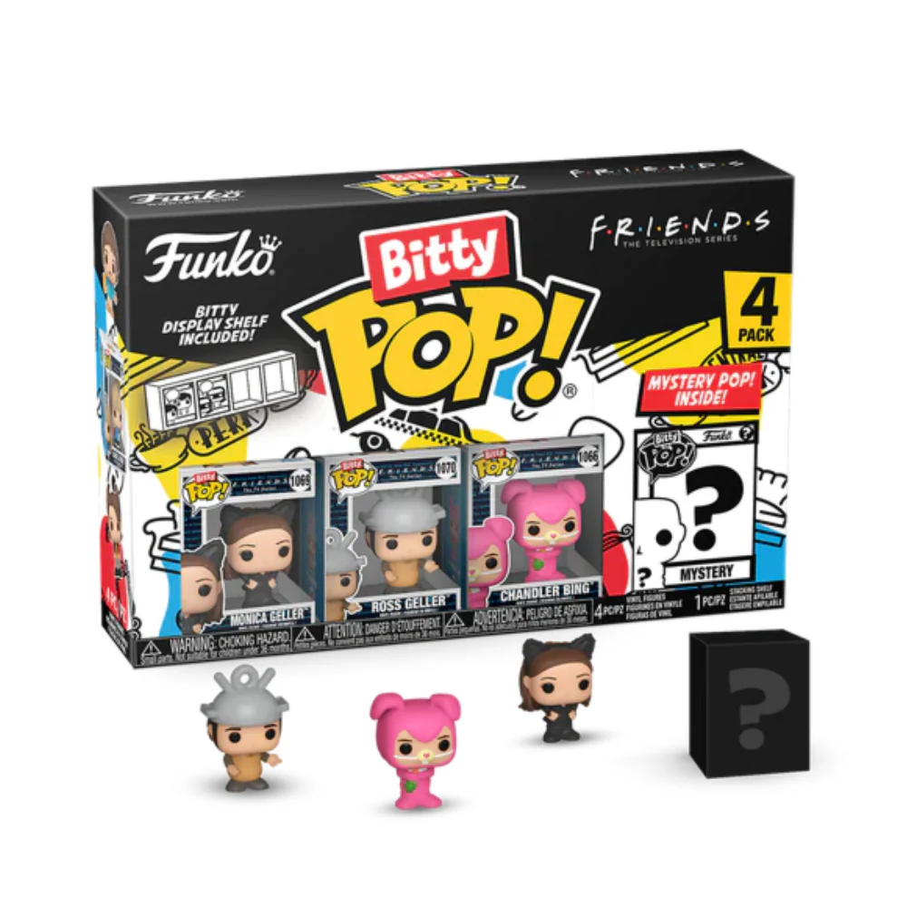 Funko Bitty POP! FRIENDS 4 Figure Pack Includes Monica Geller, Ross Geller, Chandler Bing and a Mystery FRIENDS Bitty Pop!