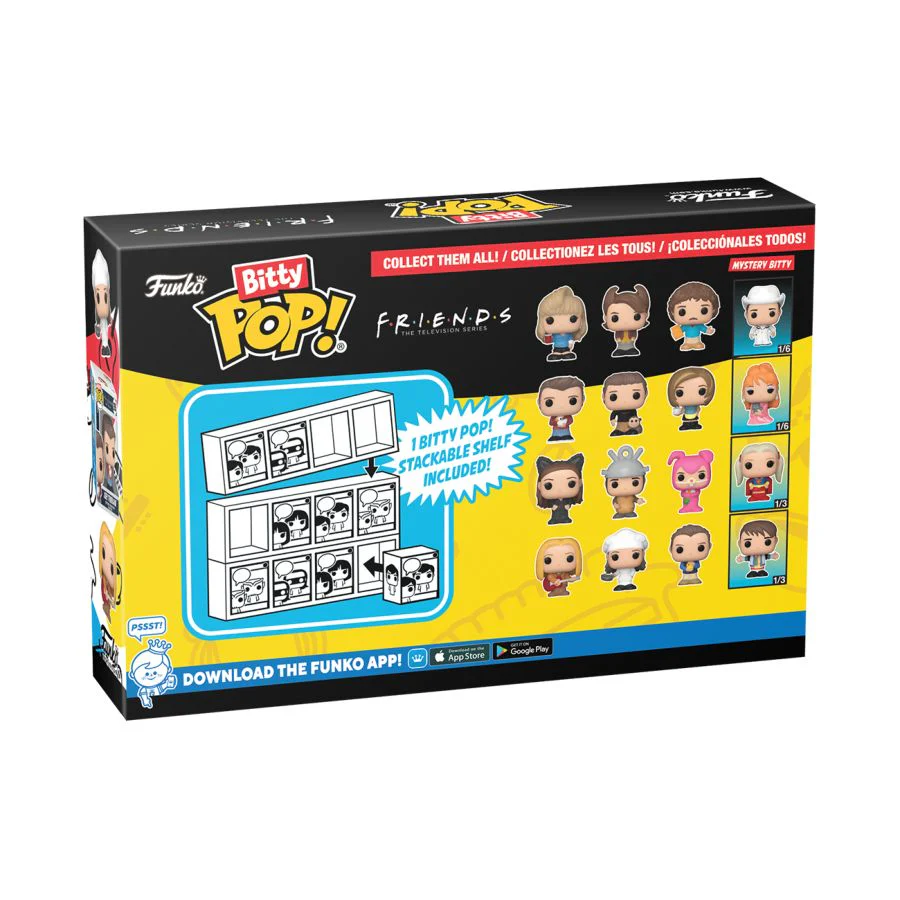 Funko Bitty POP! FRIENDS 4 Figure Pack Includes Monica Geller, Ross Geller, Chandler Bing and a Mystery FRIENDS Bitty Pop! - Image 2
