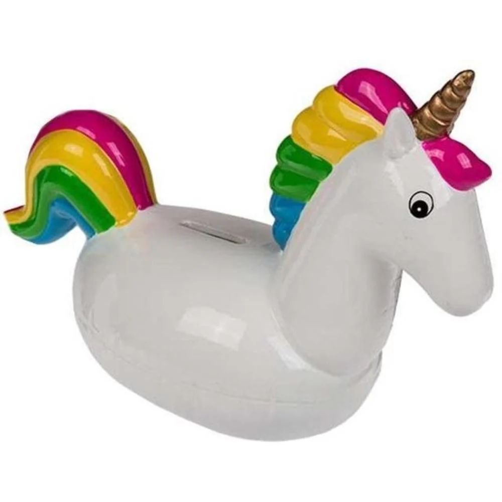 Ceramic Unicorn savings box with lock