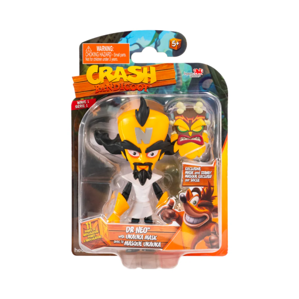 Crash Bandicoot - Dr. Neo with Uka Uka Mask 4.5” Action Figure (Wave 1)