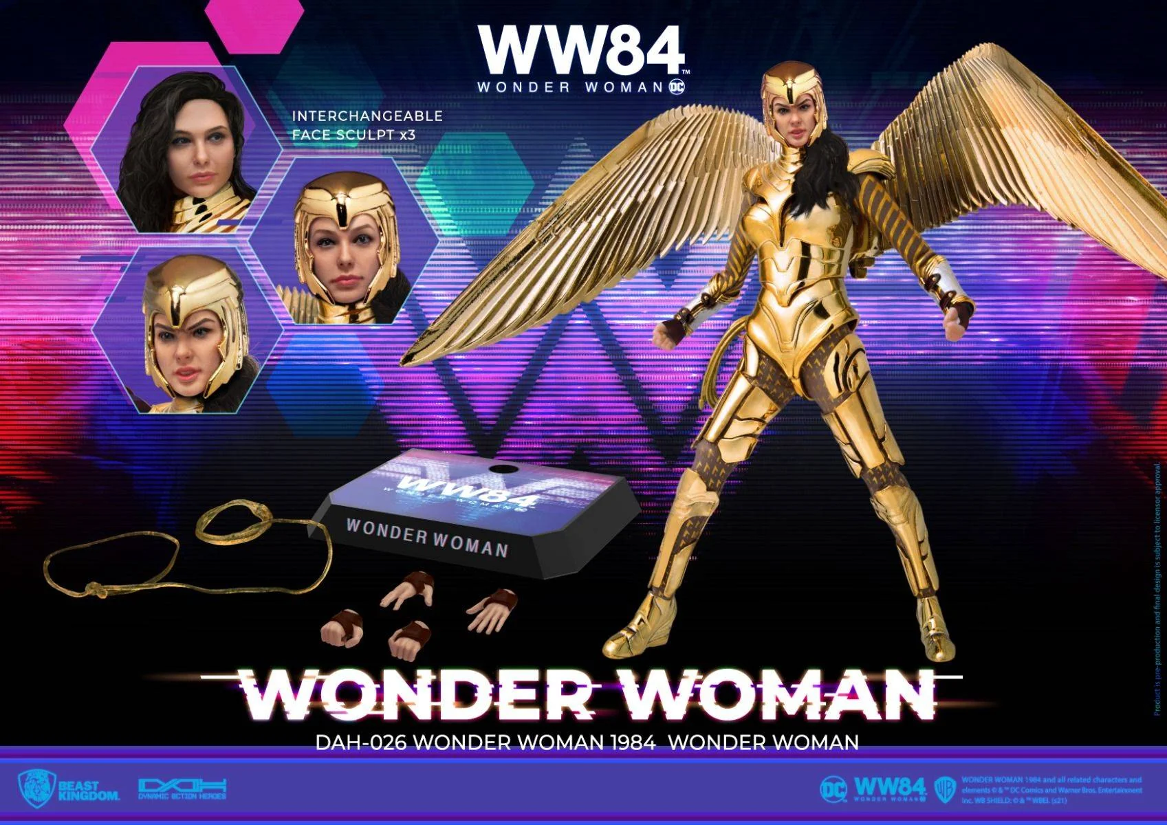DC Comics Wonder Woman 1984 Wonder Woman Golden Armor Dynamic 8ction Heroes Figure (DAH-026) - Image 2