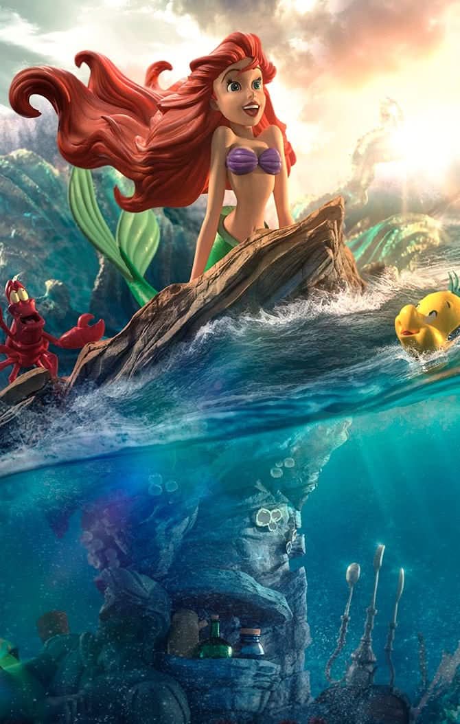 Disney Little Mermaid Deluxe Disney 100th - Little Mermaid - Art By Iron Studio - Image 2