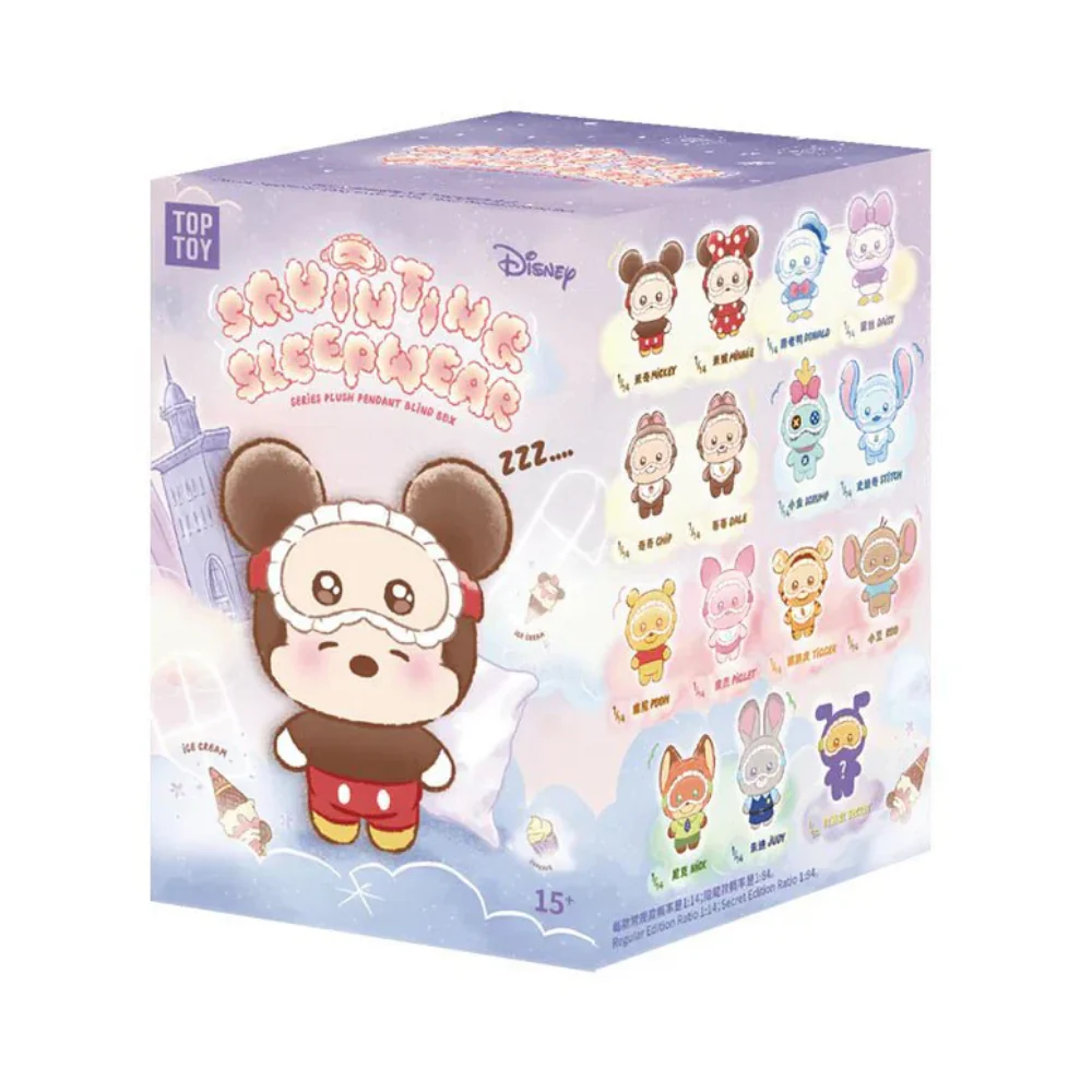 Disney Squinting Sleepwear Series Plush Pendant Blind Box By Top Toy