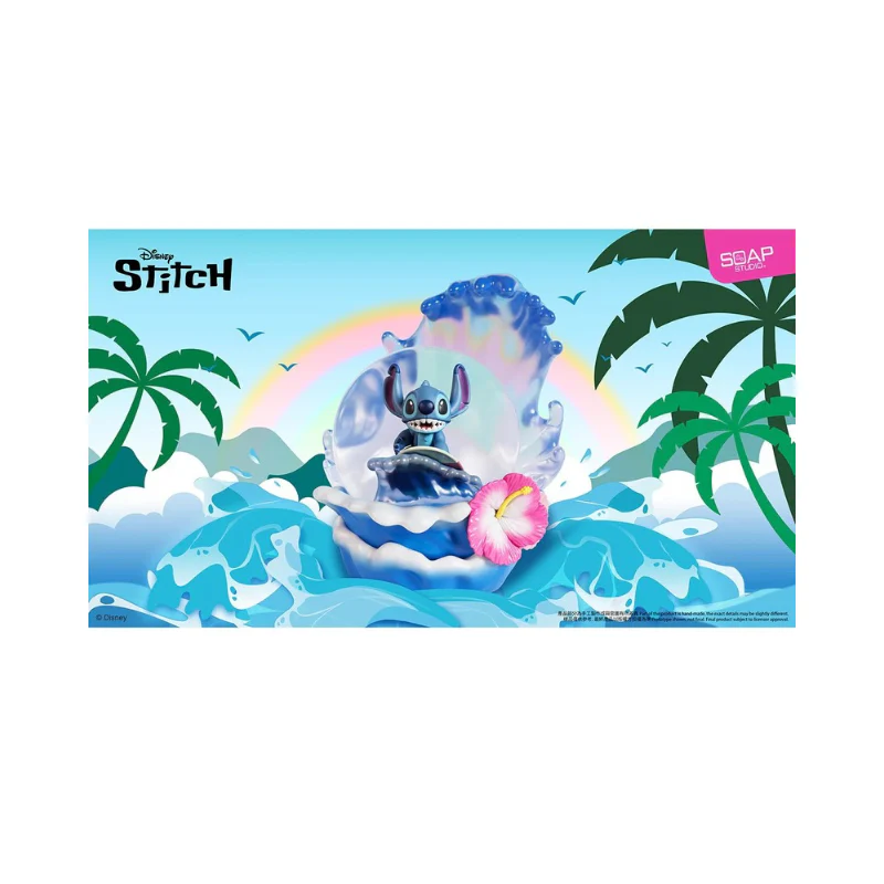 Disney Stitch Flower Surfing Snow Globe Figure By SOAP STUDIO - Image 3