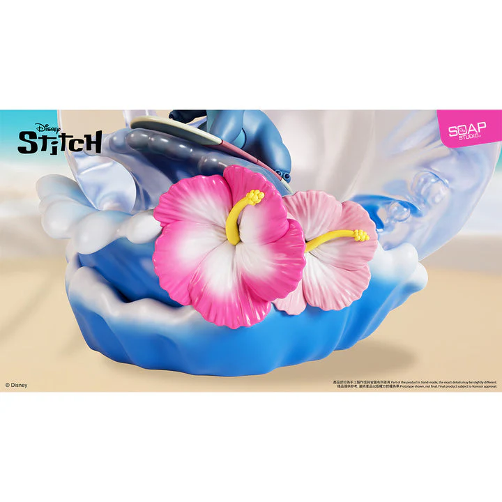 Disney Stitch Flower Surfing Snow Globe Figure By SOAP STUDIO - Image 4