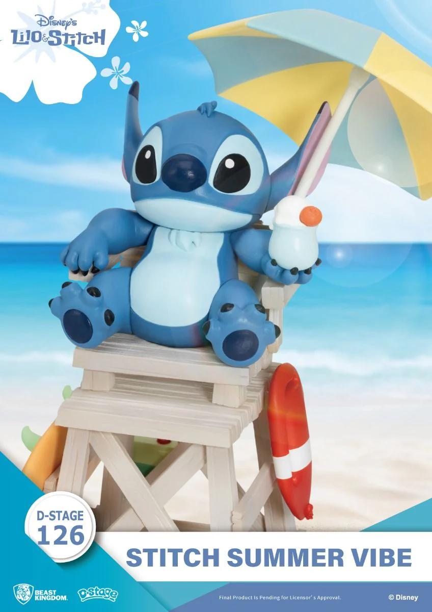 Lilo & Stitch D-Stage DS-126 Stitch Summer Vibe Statue Figure By Beast Kingdom - Image 2