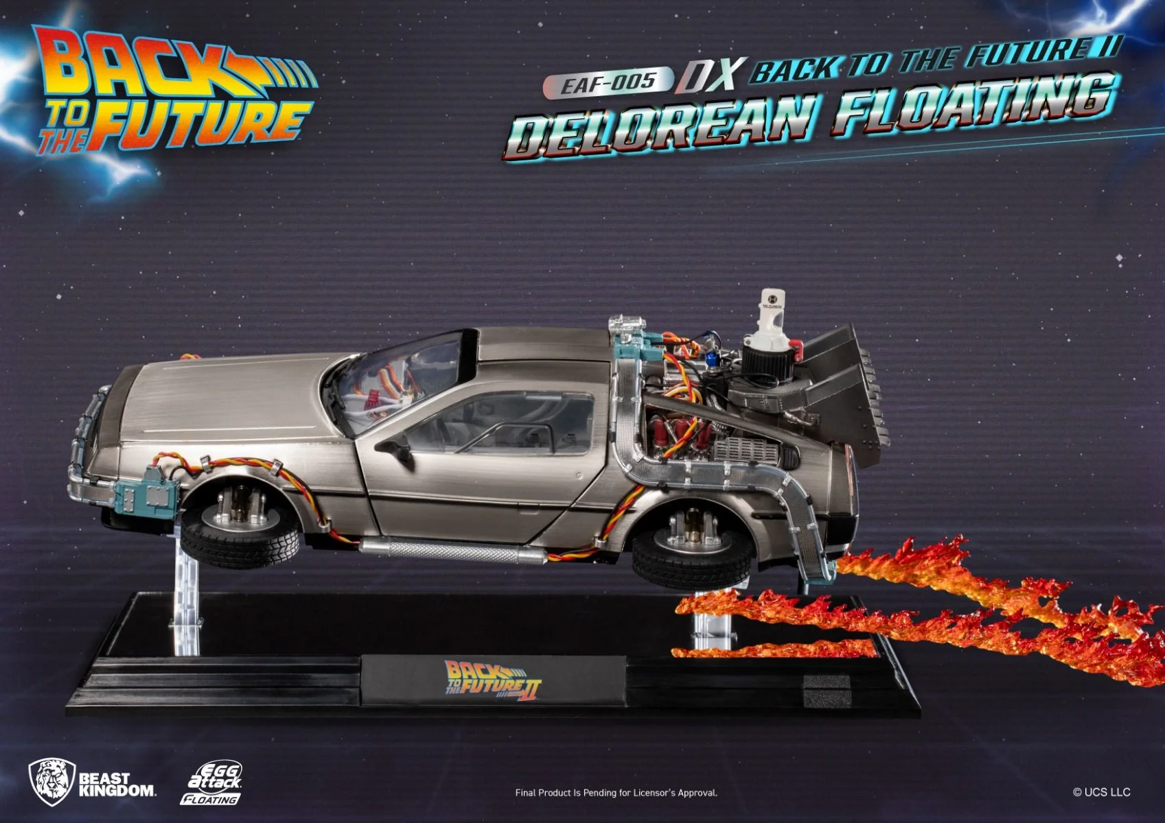 Back to the Future Part II Egg Attack Floating EAF-005DX Floating DeLorean (Deluxe Ver.) By Beast Kingdom - Image 2
