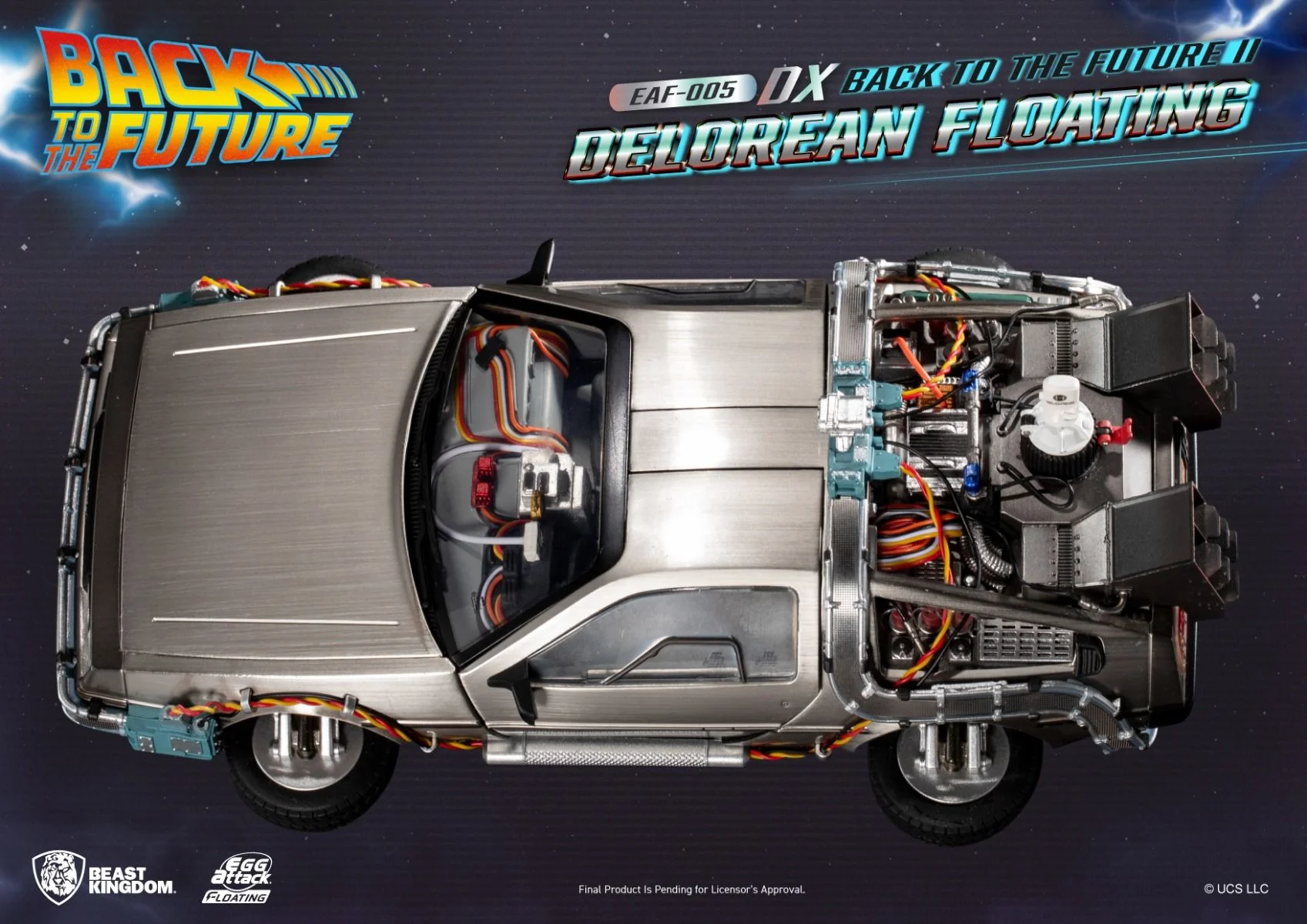 Back to the Future Part II Egg Attack Floating EAF-005DX Floating DeLorean (Deluxe Ver.) By Beast Kingdom - Image 5