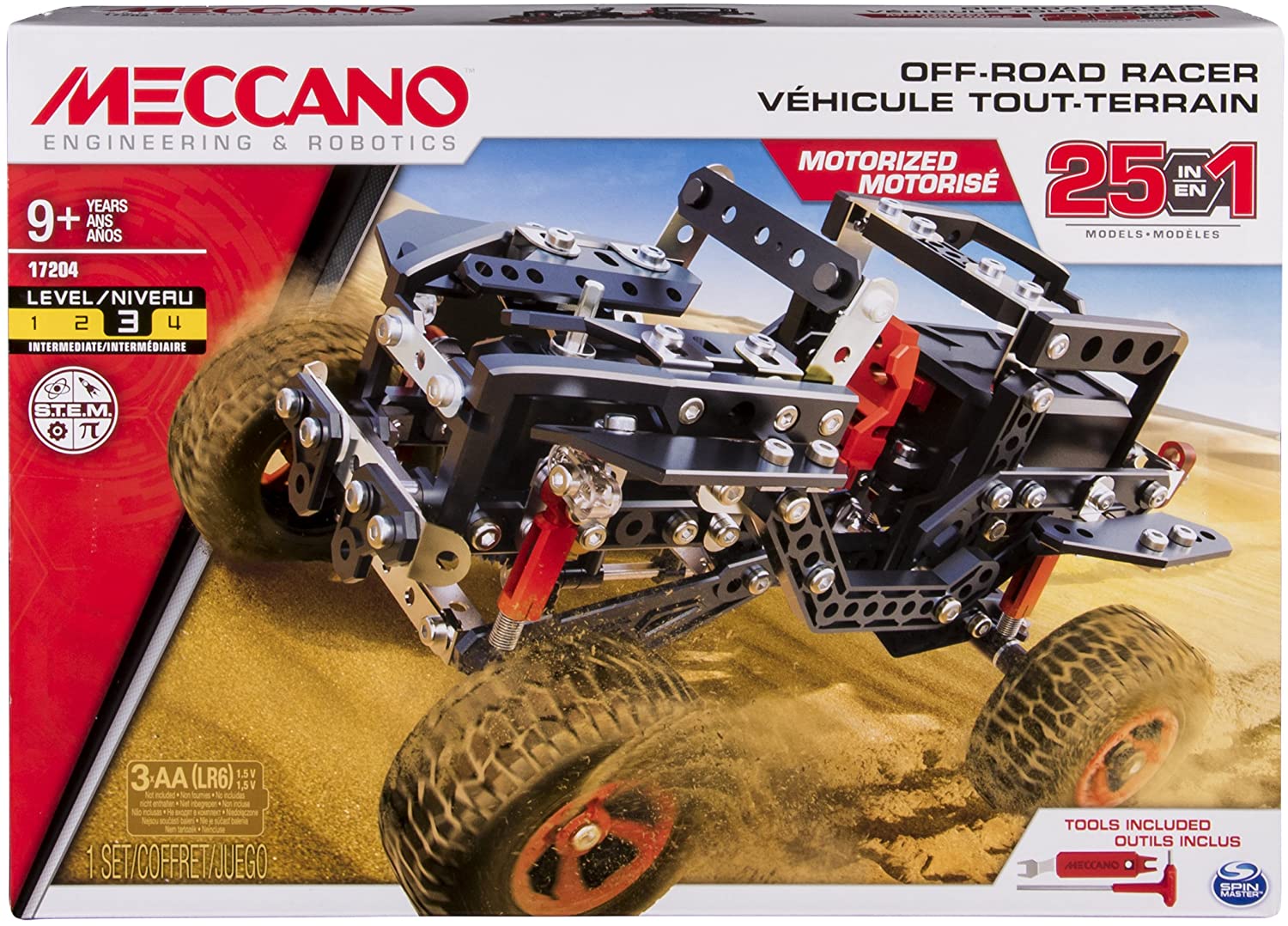 Erector by Meccano, Motorized Off Road Racer, 25 Vehicle Model Building Set