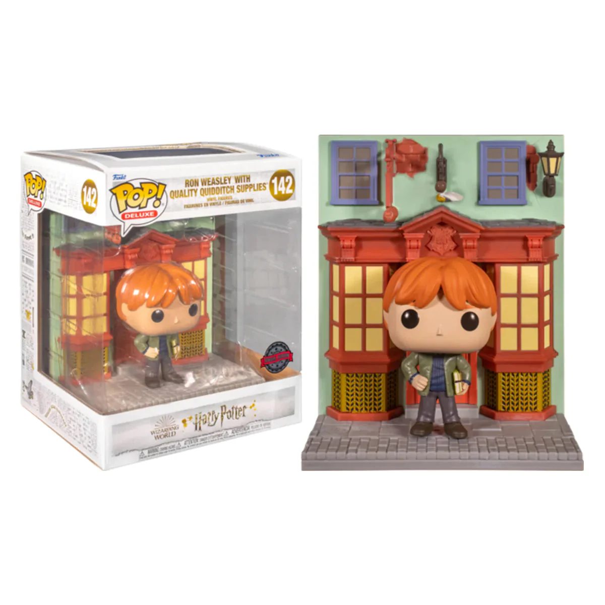 Funko Deluxe : Harry Potter - Diagon Alley Ron Weasley With Quality Quidditch Supplies - Image 2