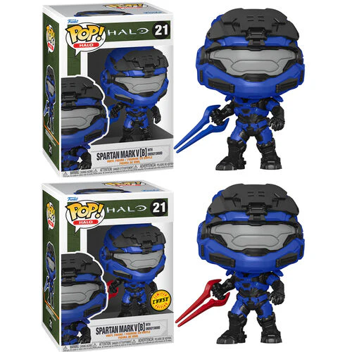 Funko : Halo Infinte - Spartan Mark V Blue with Energy Sword - Image 2