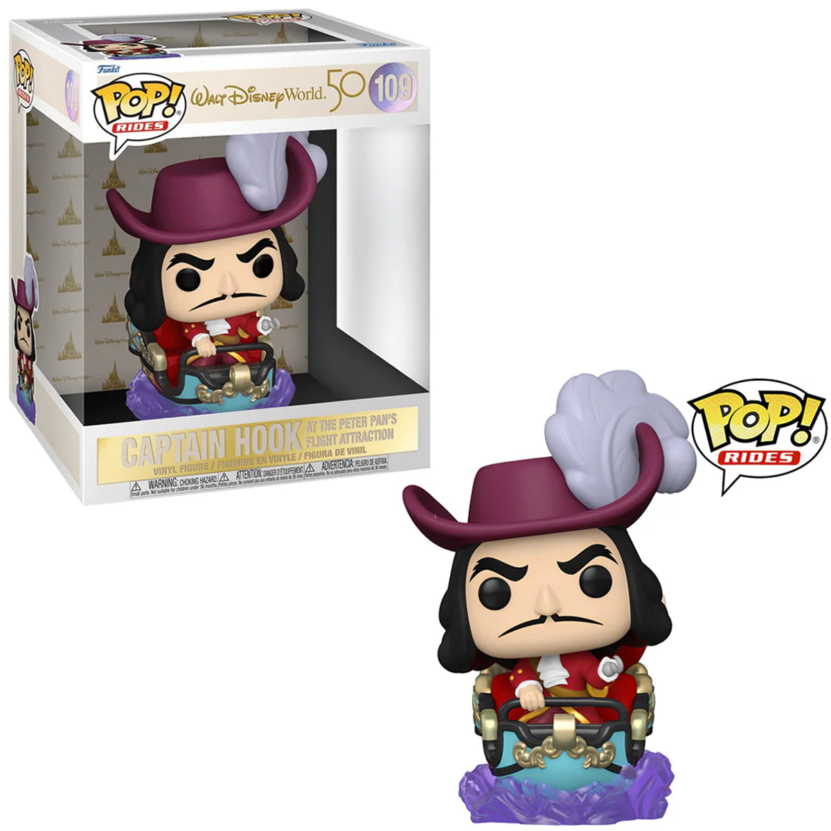 Funko Rides : Walt Disney World 50 - Captain Hook at the Peter Pan's Flight Attraction - Image 2