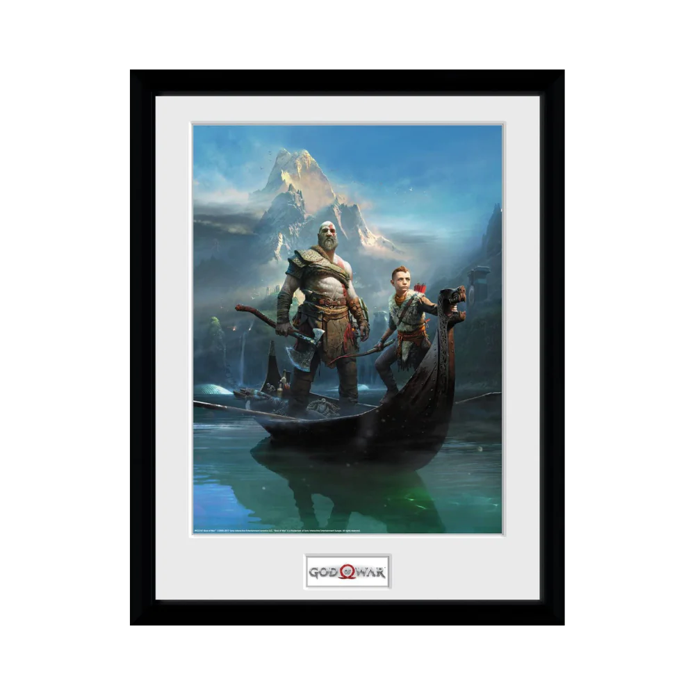 GB eye LTD, God of War, Key Art, Framed Print 30x40cm, Wood, Various, 52 x 44 x 3 cm