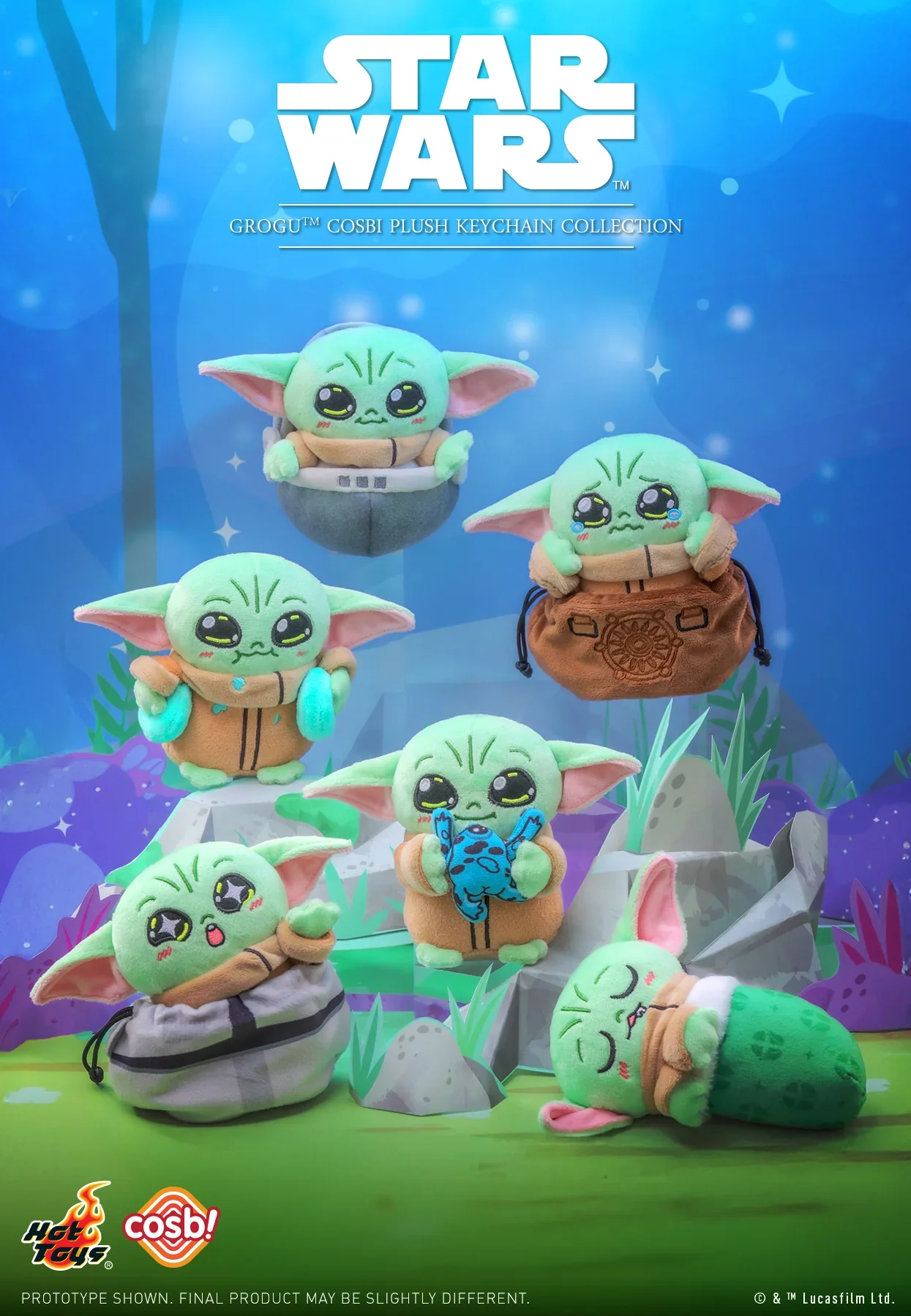 Grogu Cosbi Plush Keychain Collection By Hot Toys (1 Random) - Image 2