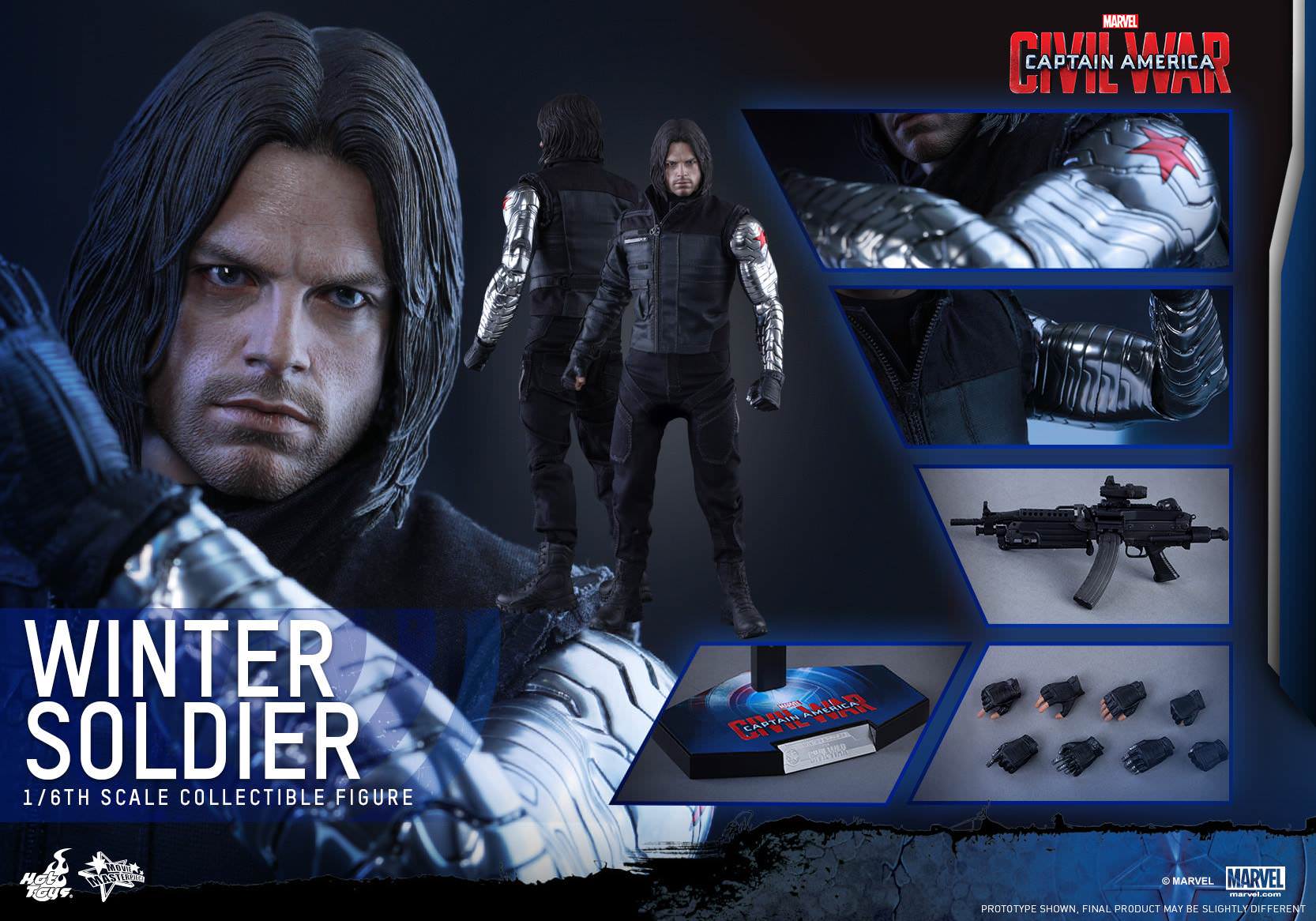 Marvel Captain America Civil War Winter Soldier 1/6 Scale Figure By Hot Toys - Image 3