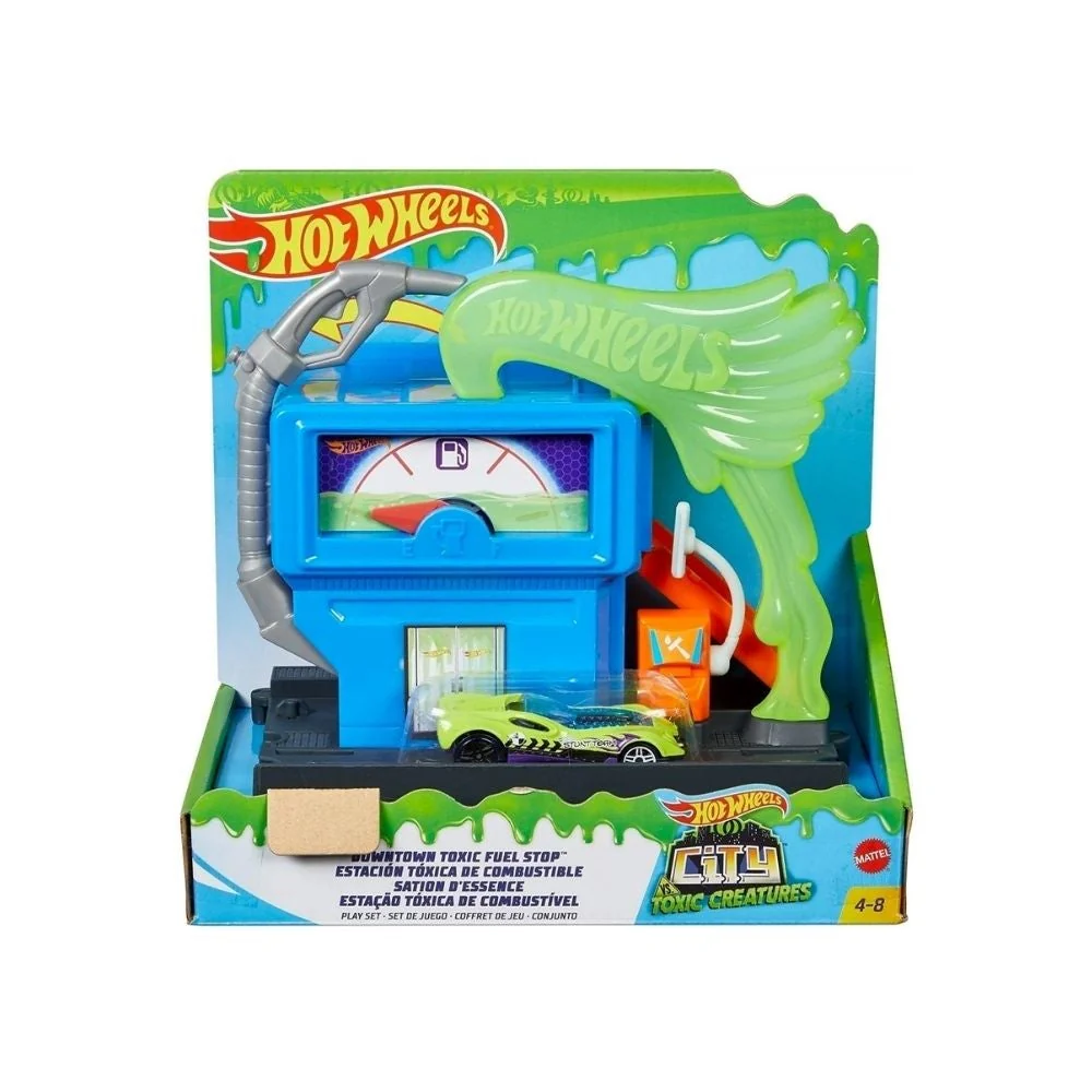 Hot Wheels City Downtown Playset - Downtown Toxic Fuel Stop - Image 2