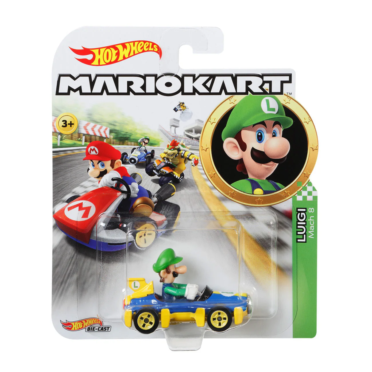 Hot Wheels Mario Kart Replica Die-cast Asst. Luigi