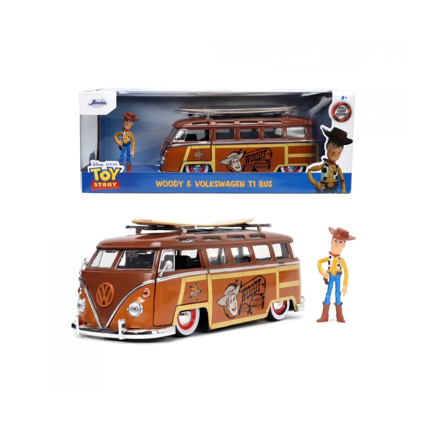 Toys Story 1962 Volkswagen T1 Bus and Woody Figure 1/24 Scale Model - Image 2