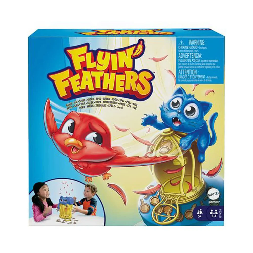 Flyin Feathers Kids Game With Toy Cat & Bird In Birdcage