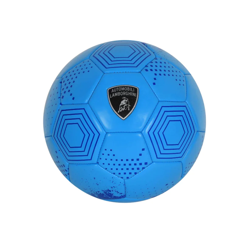 LAMBORGHINI #5 MACHINE SEWING PVC SOCCER BALL - BLUE (Size 5)