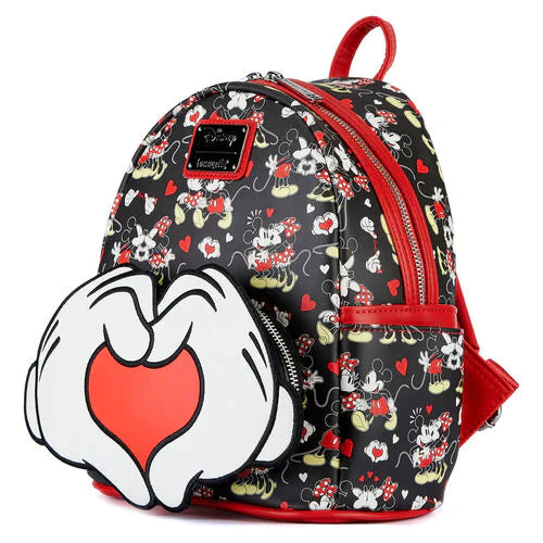Loungefly! Leather: Disney Mickey and Minnie Heart Hands - Image 2