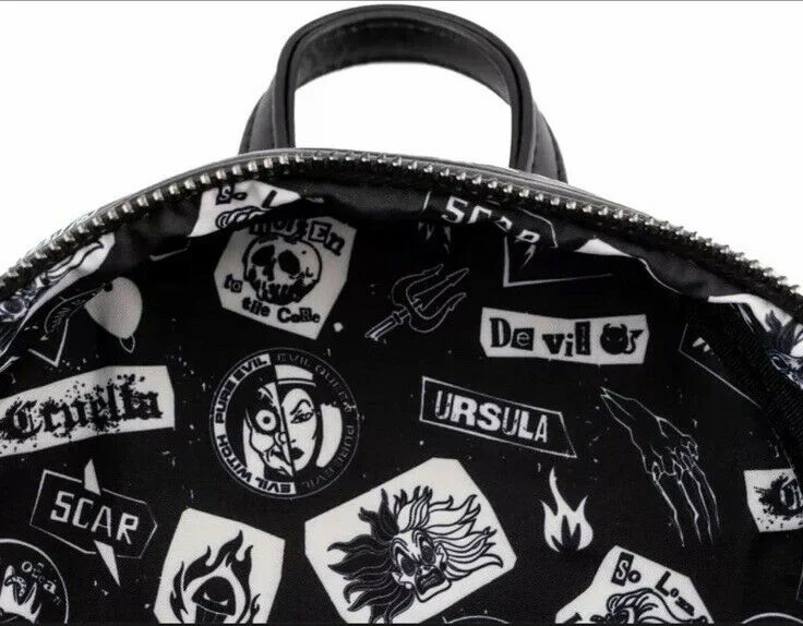 Loungefly! Leather: Disney Villians Club Mini Back Pack - Image 4