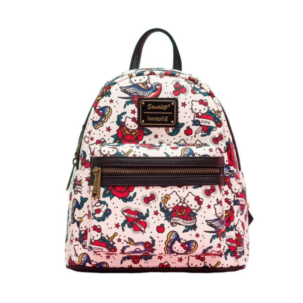 Loungefly! Leather: Hello Kitty Traditional Tattoo Art Mini Backpack