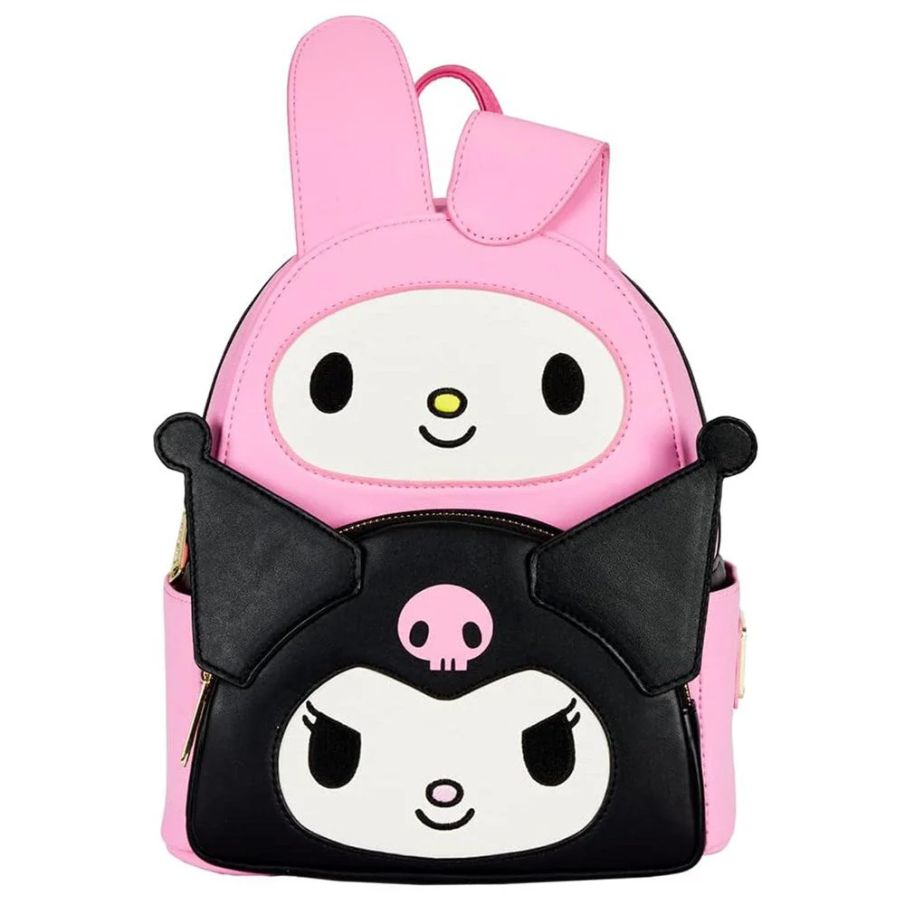 Loungefly! Leather: Sanrio My Melody Kuromi Double Pocket Mini Backpack