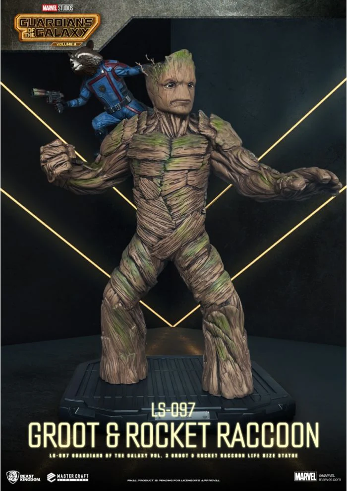 Guardians Of The Galaxy Vol. 3 Groot & Rocket Raccoon Ls-097 Life Size Figures By Beast Kingdom - Image 3