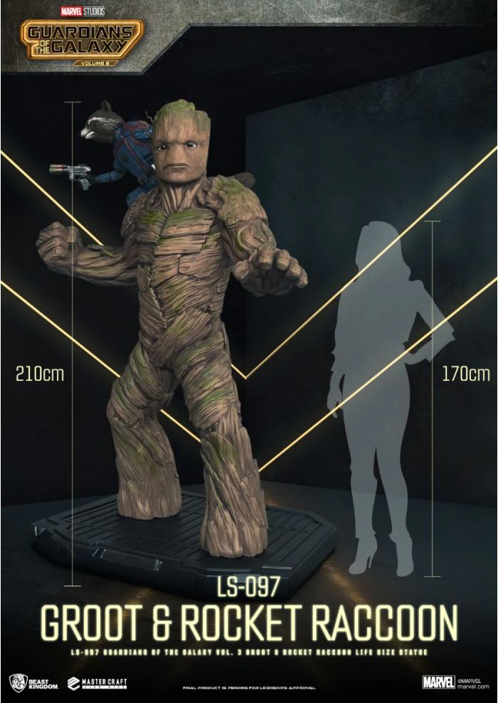 Guardians Of The Galaxy Vol. 3 Groot & Rocket Raccoon Ls-097 Life Size Figures By Beast Kingdom - Image 6