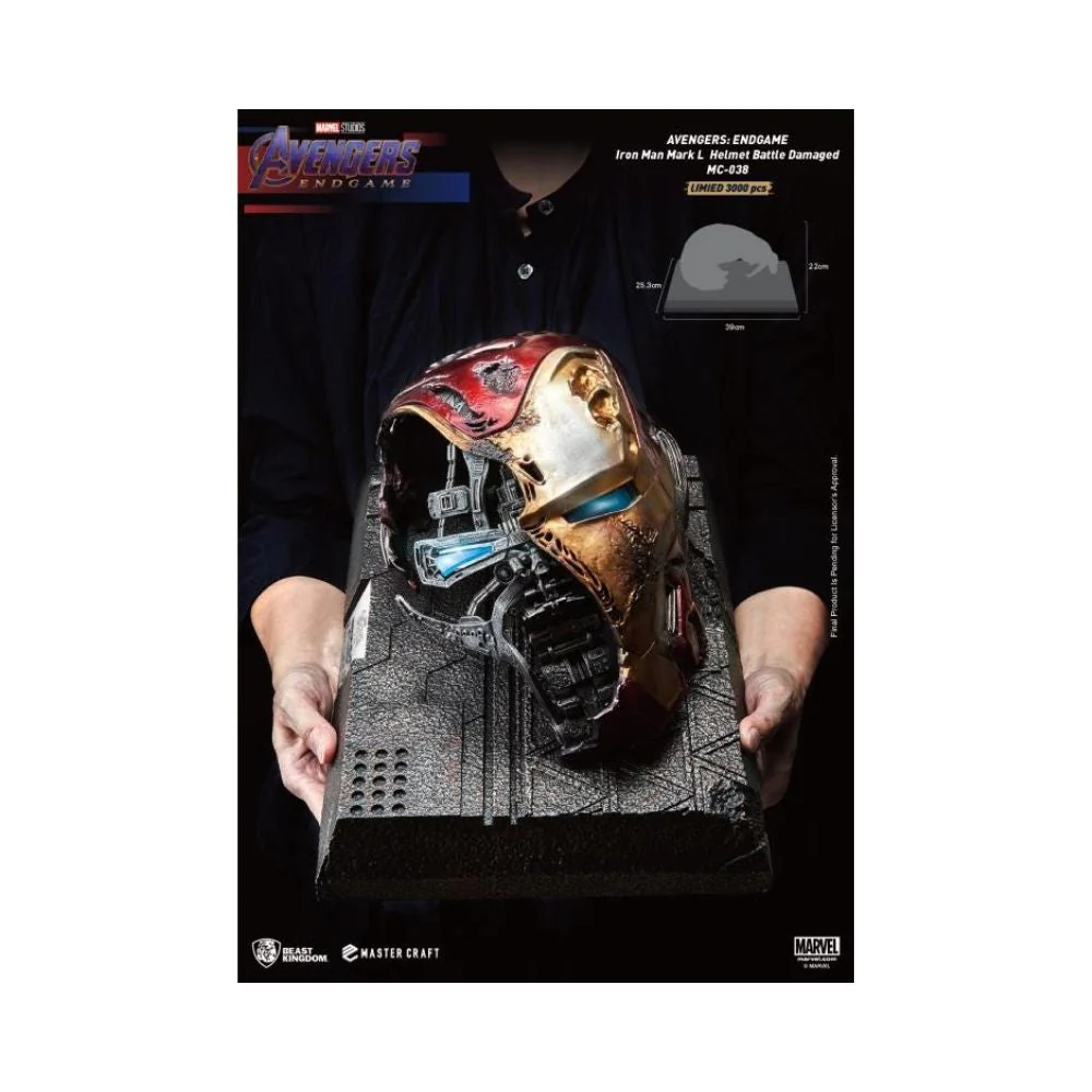 Beast Kingdom : Marvel - Iron Man Mark 50 Battle Damaged Helmet - Image 3