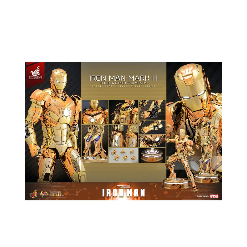 Marvel Iron Man Golden & Copper Gold Version- Articulated Figures 1/6 Scale By Hot Toys - Image 13
