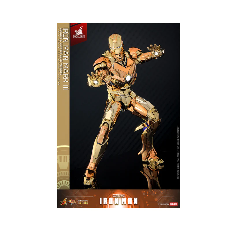 Marvel Iron Man Golden & Copper Gold Version- Articulated Figures 1/6 Scale By Hot Toys - Image 4