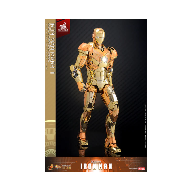 Marvel Iron Man Golden & Copper Gold Version- Articulated Figures 1/6 Scale By Hot Toys - Image 5