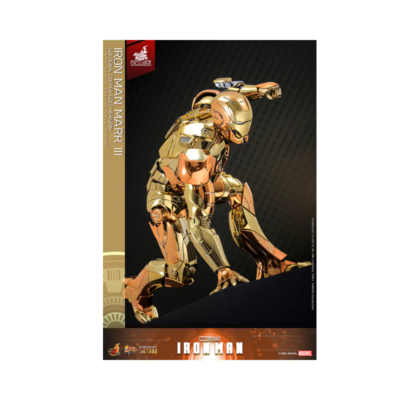 Marvel Iron Man Golden & Copper Gold Version- Articulated Figures 1/6 Scale By Hot Toys - Image 6