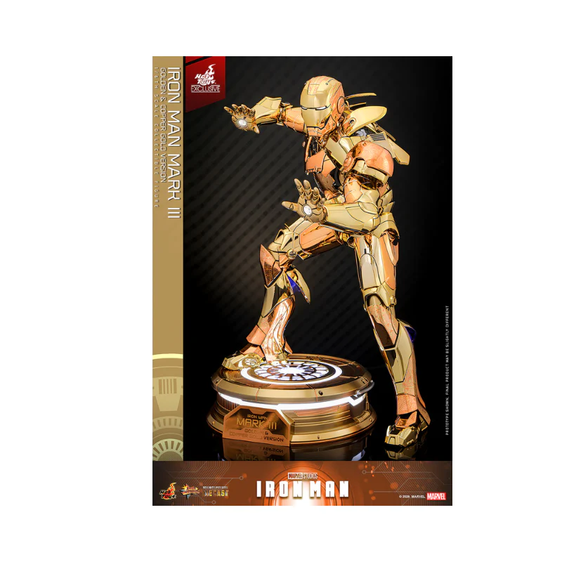 Marvel Iron Man Golden & Copper Gold Version- Articulated Figures 1/6 Scale By Hot Toys - Image 8