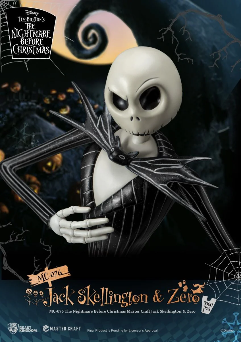The Nightmare Before Christmas Master Craft MC-076 Jack Skellington & Zero Limited Edition Statue By Beast Kingdom - Image 2