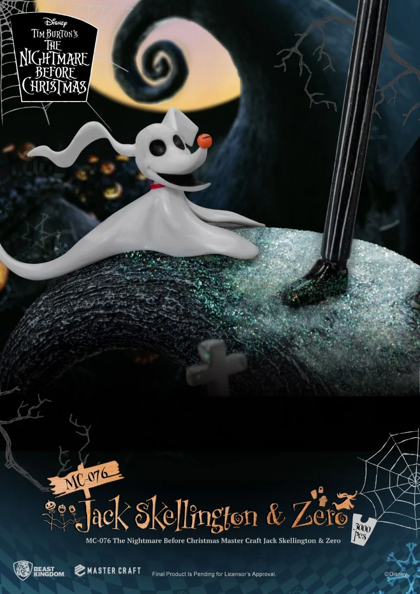 The Nightmare Before Christmas Master Craft MC-076 Jack Skellington & Zero Limited Edition Statue By Beast Kingdom - Image 3
