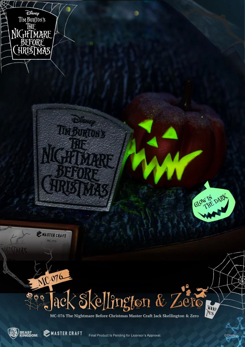 The Nightmare Before Christmas Master Craft MC-076 Jack Skellington & Zero Limited Edition Statue By Beast Kingdom - Image 4