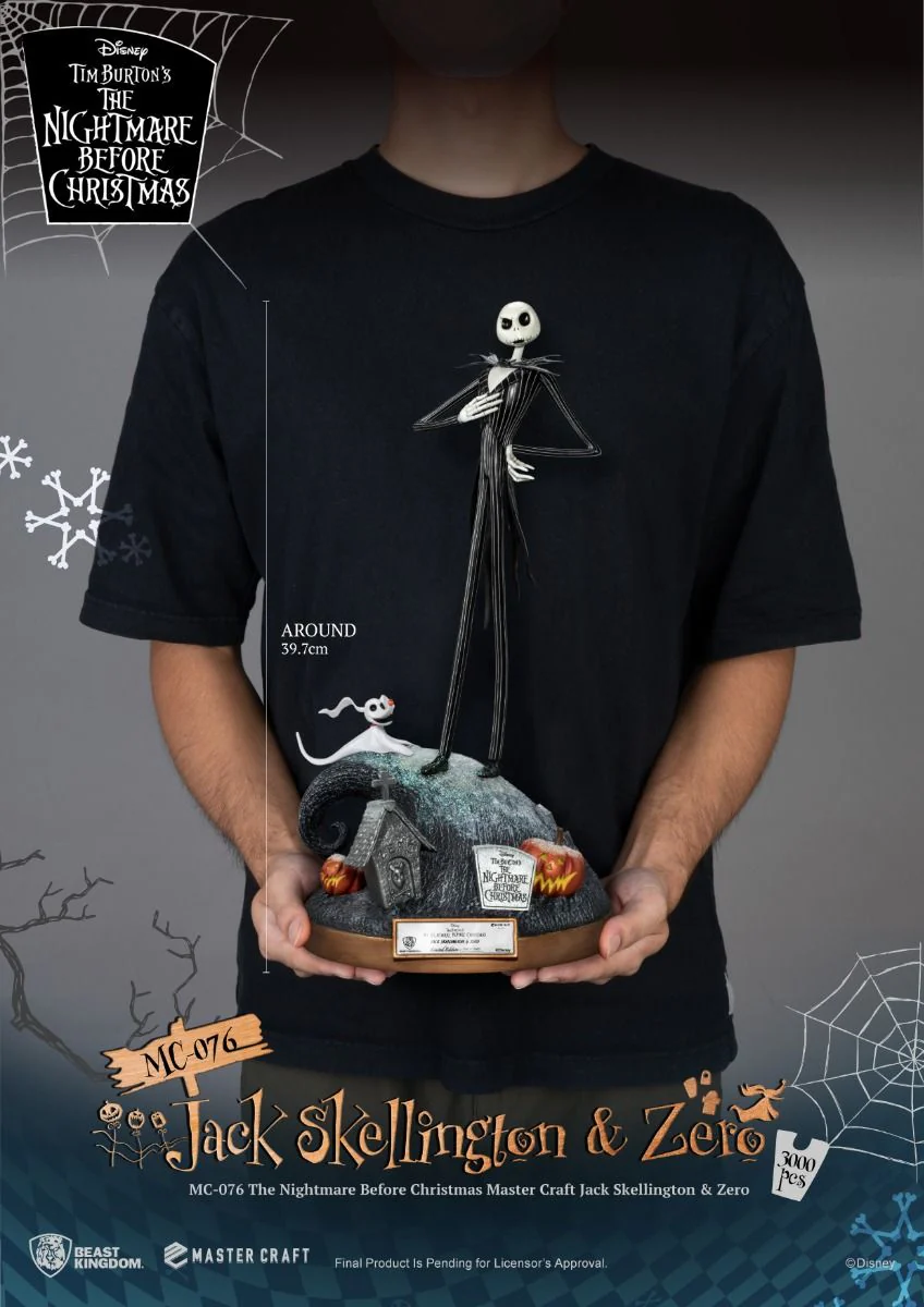 The Nightmare Before Christmas Master Craft MC-076 Jack Skellington & Zero Limited Edition Statue By Beast Kingdom - Image 5