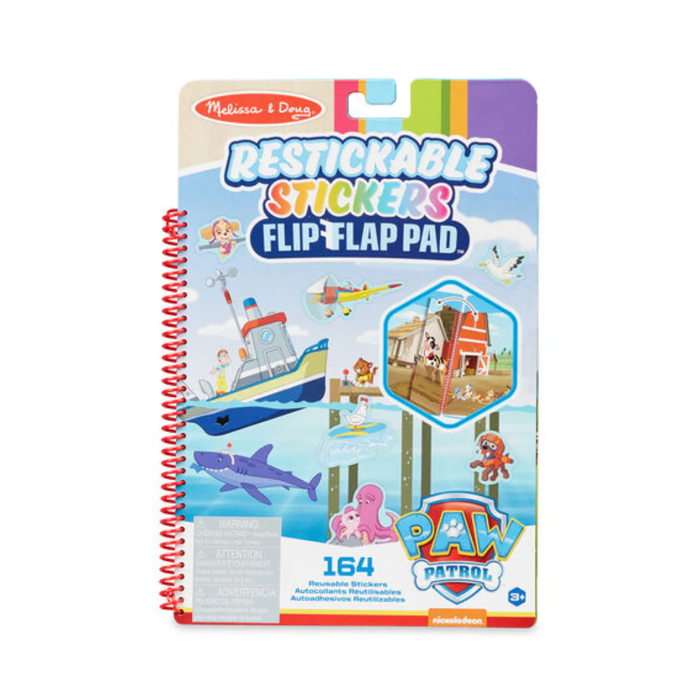 Melissa and Doug Paw Patrol Restickable Stickers Flip-Flap Pad - Adventure Bay