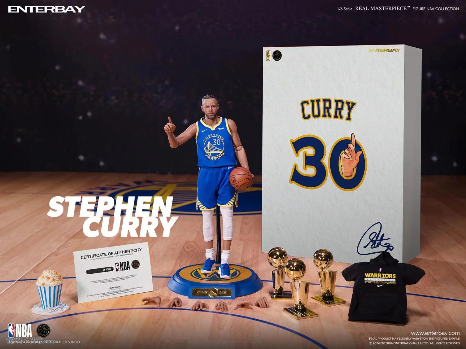 NBA Basketball - Stephen Curry 1/6th Scale Action Figure By Enterbay - Image 3