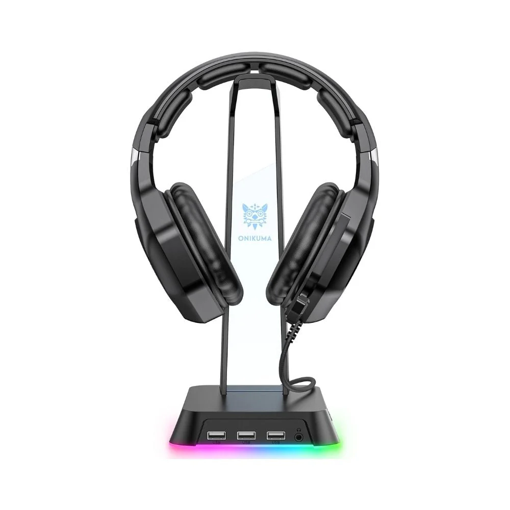 Onikuma : Black Headset Stand with RGB Light - Image 4