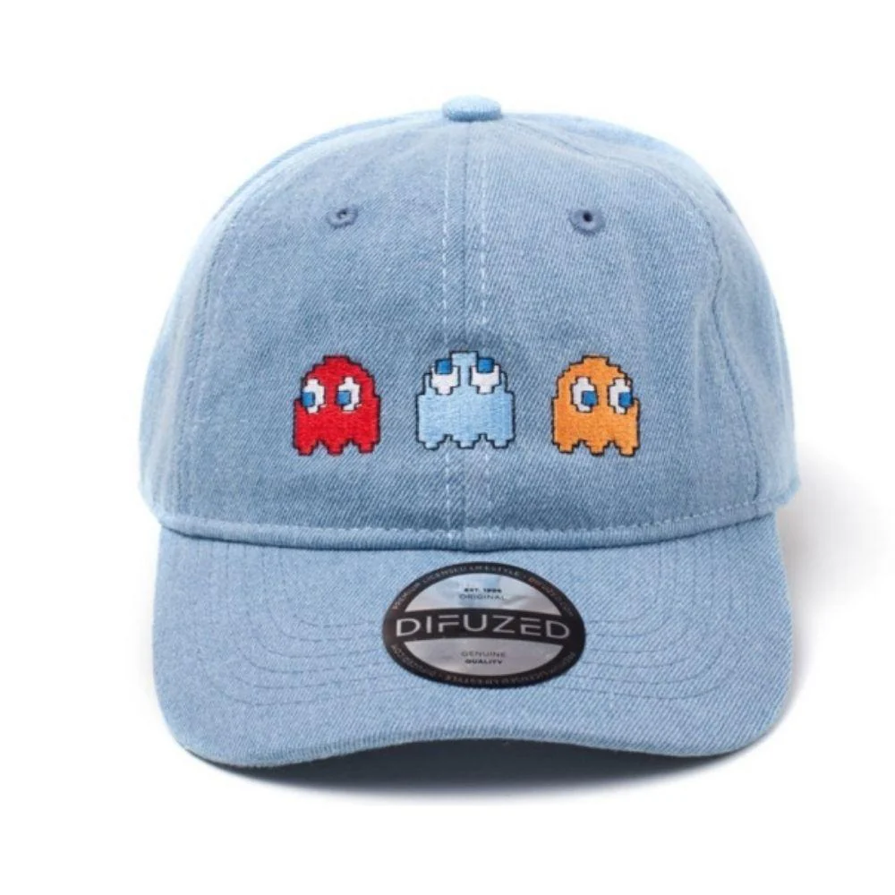 Pac-man - 2D Embroidery Stone Washed Denim Dad Cap