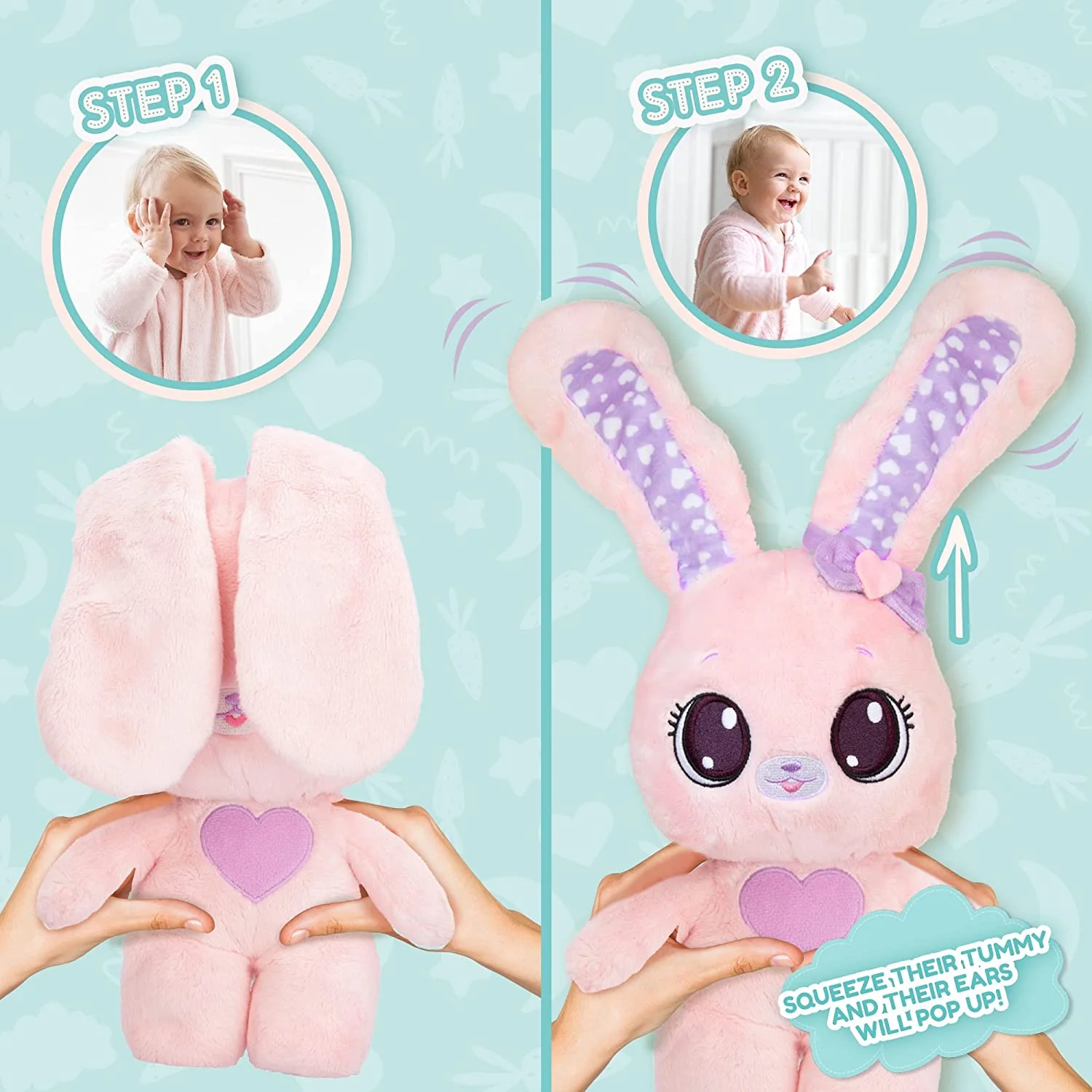 PEEKAPETS BUNNY Plush PINK VIOLET by Toypro - Image 2