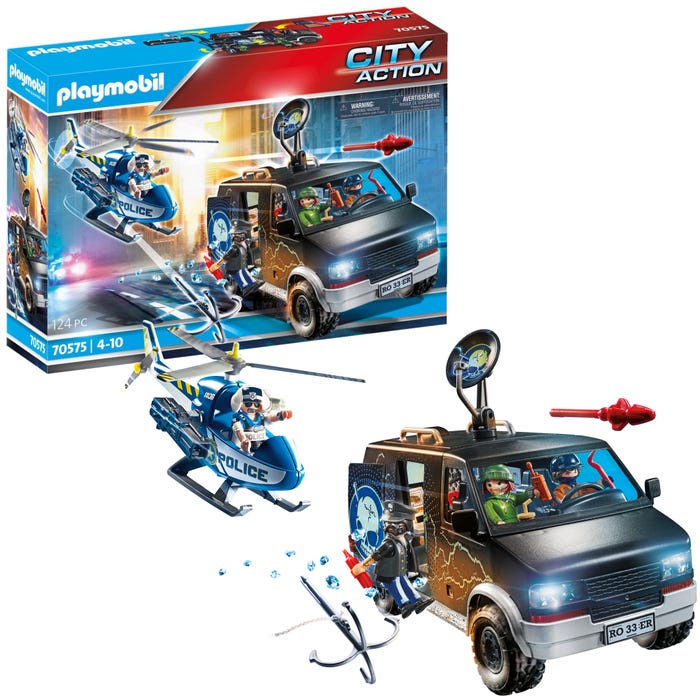 Playmobil Helicopter Pursuit with Runaway Van - Image 2
